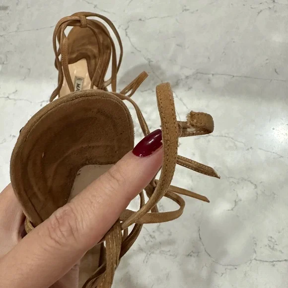 Manolo Blahnik Brown Suede Lace-Up slingbacks size 39 - Picture 5 of 8